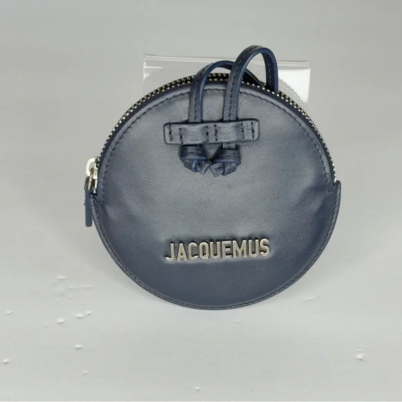 JACQUEMUS Le Chiquito Grand in Dark Linen & Jacquemus Navy Coin Card Zip Wallet - Picture 4 of 13